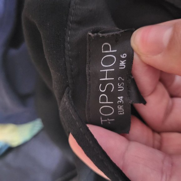 TopShop Women's Size 2 Halter Vneck Plunge Midi Dress Black Strappy Back - Picture 7 of 9